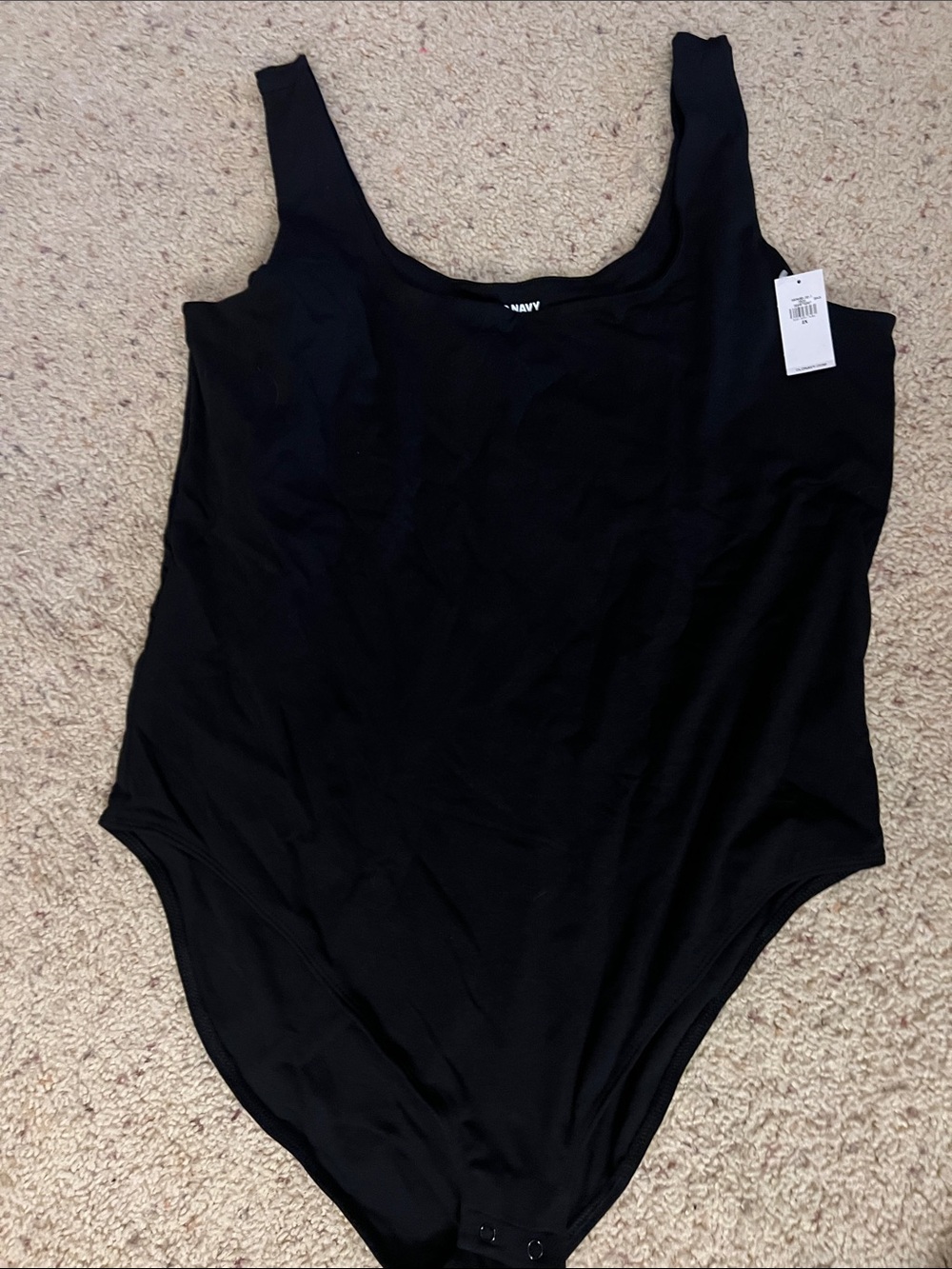 Old Navy Black Girls' Scoop Neck One-Piece Bodysuit